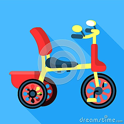 Pedal tricycle icon, flat style Vector Illustration