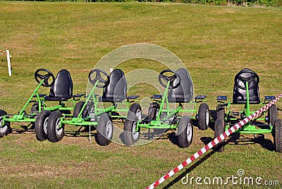 Peddle go carts Stock Photo