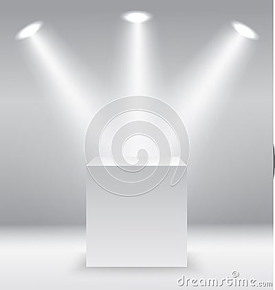 Pedestal with light source Vector Illustration