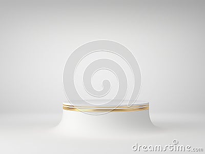 Pedestal on white background, Blank Pedestal minimal concept template Stock Photo