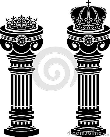 Pedestals of crowns Vector Illustration