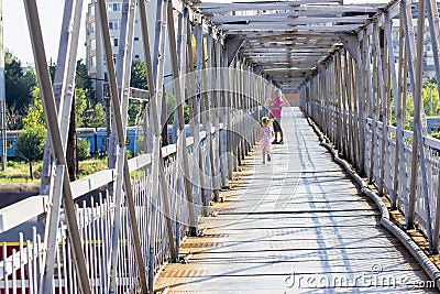 Pedestrian bridge Stock Photo