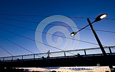 Pedestrian bridge by Calatrava Editorial Stock Photo