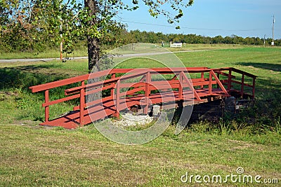 Pedestrian Bridge at Honey Springs battlefield Stock Photo