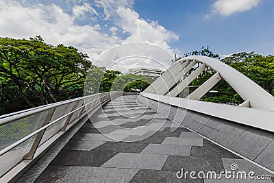 Pedestrian bridge over the Alexandra Road in Singapore Editorial Stock Photo