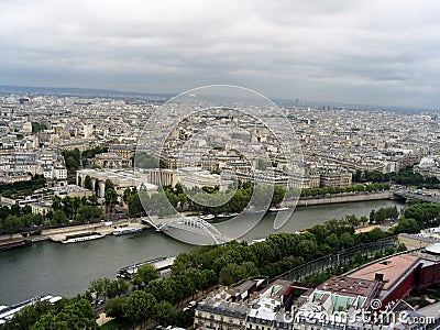 Pedestrian bridge Passerelle Debilly in Paris, France Stock Photo