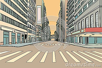 Pedestrian crossing in the big city Vector Illustration