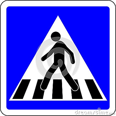 Pedestrian crossing road sign Stock Photo