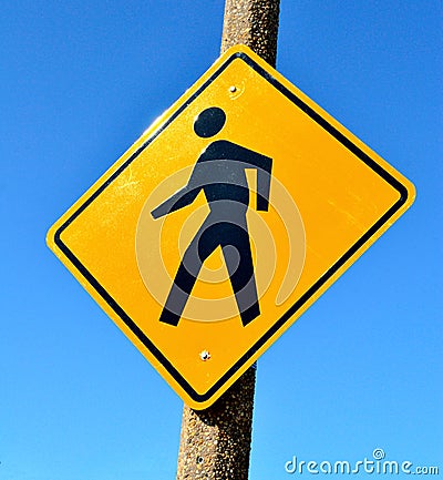 Pedestrian Crossing Sign Stock Photo