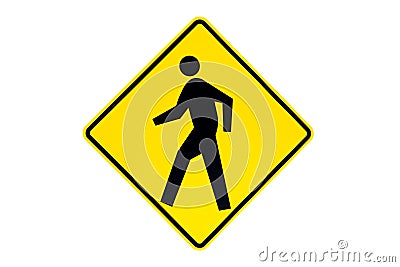 Pedestrian crossing sign isolated Stock Photo