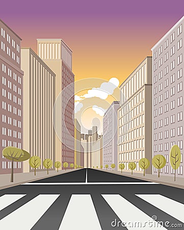 Pedestrian crossing on the street Vector Illustration