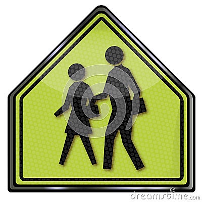 Pedestrian and crosswalk Vector Illustration