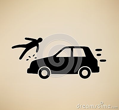 Pedestrian hit Vector Illustration