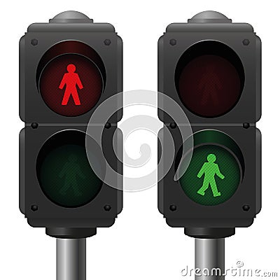 Pedestrian Lights Vector Illustration