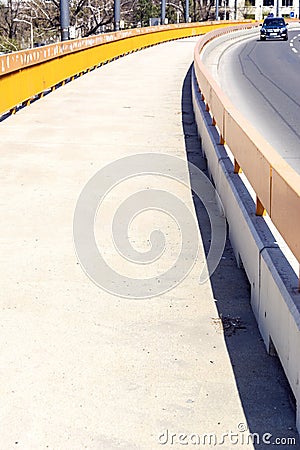 Pedestrian path next to the road Editorial Stock Photo