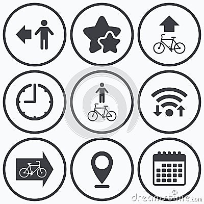 Pedestrian road icon. Bicycle path trail sign. Vector Illustration