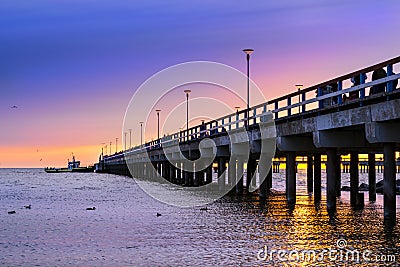 Pedestrian seaside pier. Palanga, Lithuania Stock Photo