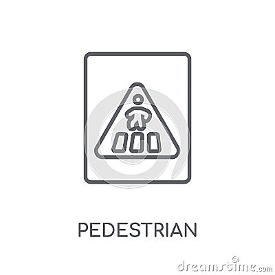 Pedestrian sign linear icon. Modern outline Pedestrian sign logo Vector Illustration