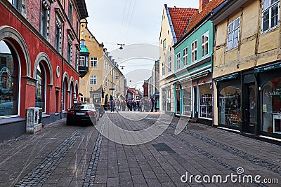 The pedestrian street in elsinore Editorial Stock Photo