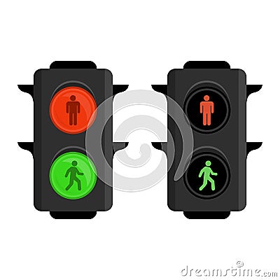 Pedestrian traffic lights. Vector Illustration