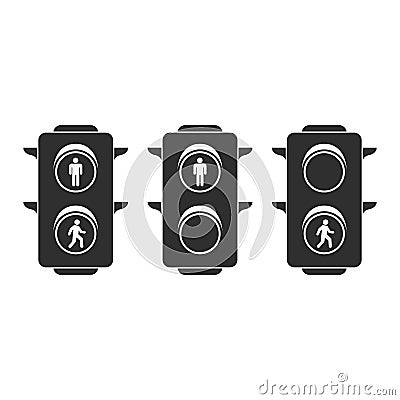 Pedestrian traffic lights. Vector Illustration