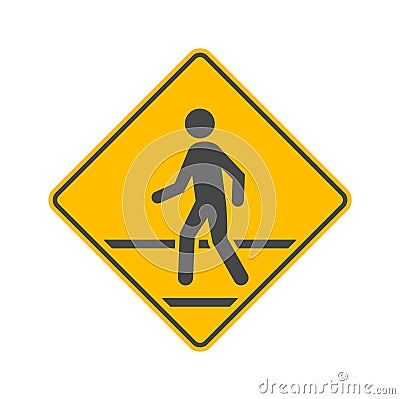 Pedestrian Traffic Sign isolated on white background Vector Illustration