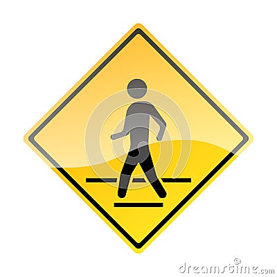 Pedestrian Traffic Sign isolated on white background. Vector illustration. Vector Illustration