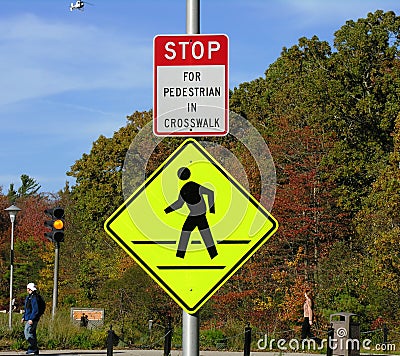 Pedestrian Walking Sign Stock Photo