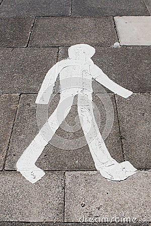 Pedestrian walking zone lane area symbol. Safety and information symbol Stock Photo