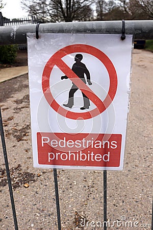 Pedestrians Prohibited Stock Photo