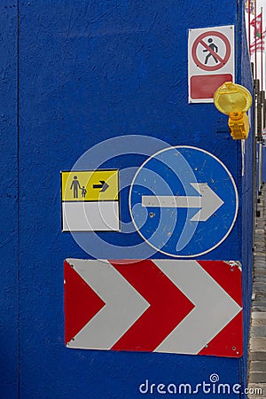 Pedestrians Way Arrow Sign Stock Photo