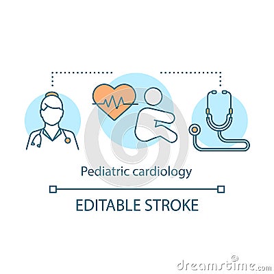 Pediatric cardiology concept icon Vector Illustration