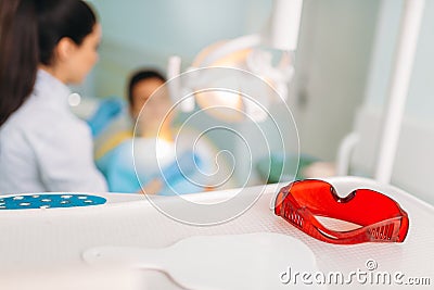 Pediatric dentistry concept, children stomatology Stock Photo