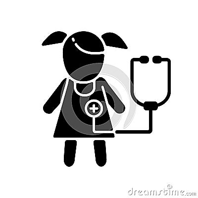 Pediatric department black glyph icon Vector Illustration