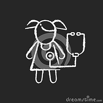 Pediatric department chalk white icon on black background Vector Illustration