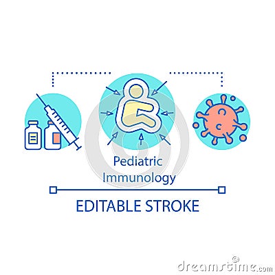 Pediatric immunology concept icon Vector Illustration