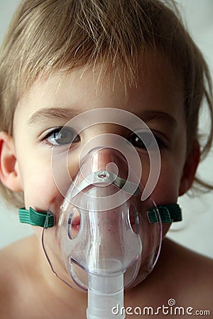 Pediatric Nebulizer Treatment Stock Photo