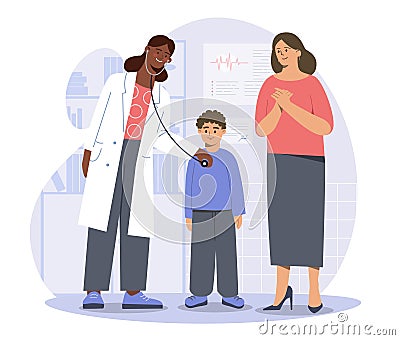 Pediatrician with child Vector Illustration