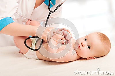 Pediatrician doctor and patient - small child Stock Photo