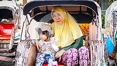 On a pedicab Editorial Stock Photo