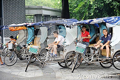 Pedicab Taxi Driver Editorial Stock Photo