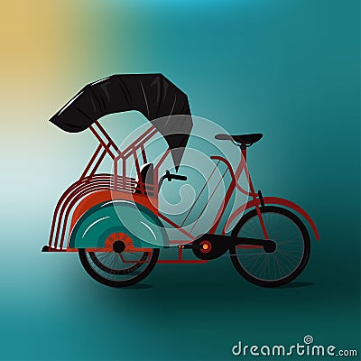 Pedicab transportation model design vector illustration Vector Illustration