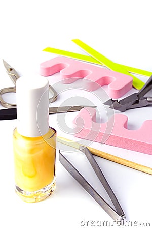 Pedicure beauty set Stock Photo