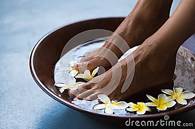 Pedicure at luxury spa Stock Photo
