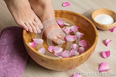 Pedicure at spa center Stock Photo