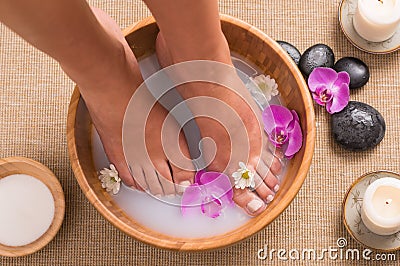 Pedicure at spa Stock Photo