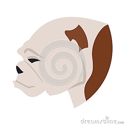 Pedigree dog head bulldog Vector Illustration