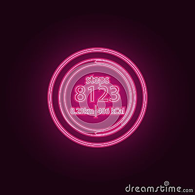 pedometer icon. Elements of measuring elements in neon style icons. Simple icon for websites, web design, mobile app, info Stock Photo