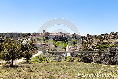 Pedraza, Castilla Y Leon, Spain: view of Pedraza village from Ermita Nuestra SeÃ±ora del Carrascal. Stock Photo