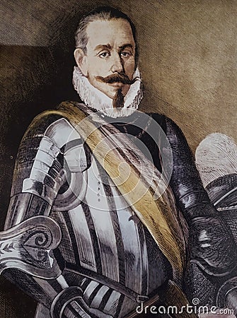 Pedro de Valdivia, Spanish conquistador and the first royal governor of Chile Editorial Stock Photo